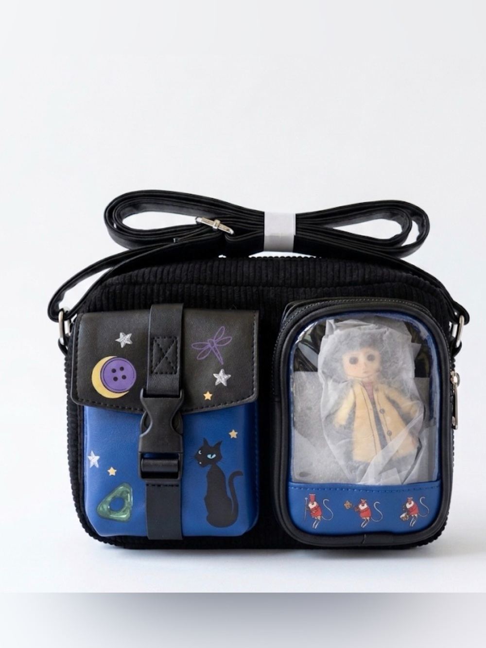 New Coraline Doll Corduroy Crossbody Bag